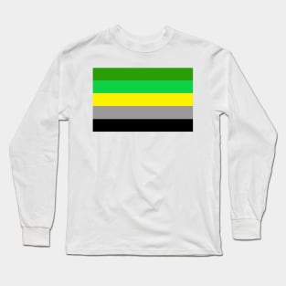 Aromantic Pride Flag (Yellow-Stripe Variant) Long Sleeve T-Shirt